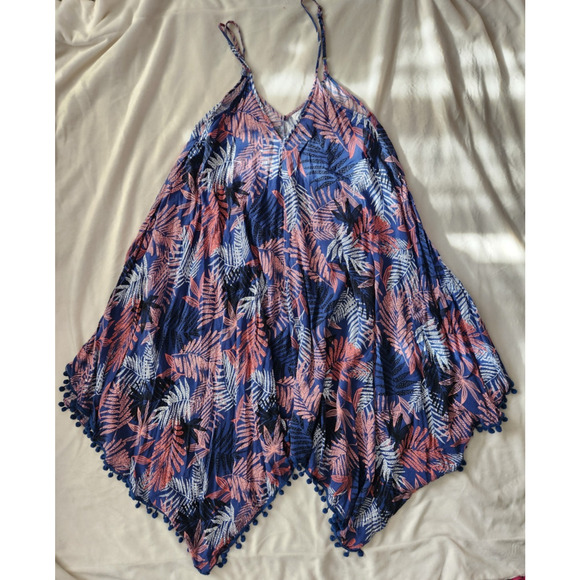 GOA Beachwear by Japna Women's Large Floral Handkerchief Swimsuit Cover Up Dress - Picture 1 of 6